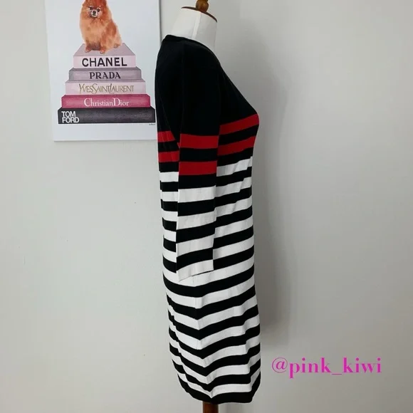🆑 Area Stars Crewneck Racer Stripe Sweater Dress - Picture 9 of 14